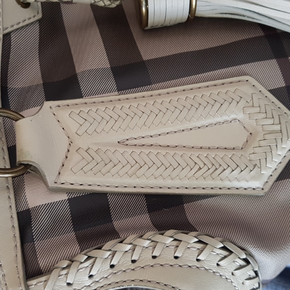 Burberry Smoked Check Coated Canvas Tassel Tote Bag - Picture 11 of 16